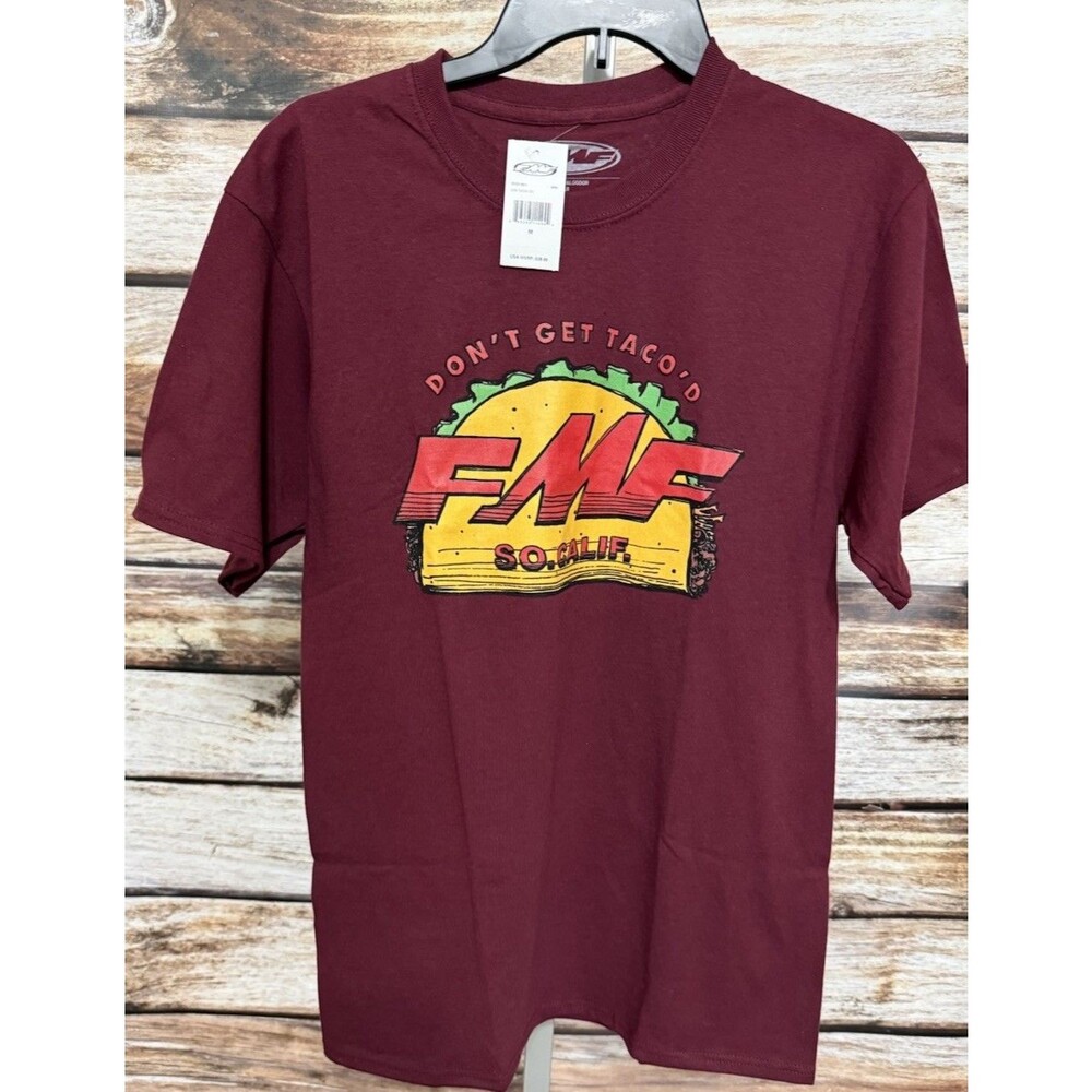 FMF Racing Men's T-Shirt Sz Medium Red Maroon Southern California Tacos New